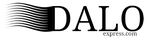 DALO - Logo da empresa na cor preta com express.com na parte inferior também na cor preta.
